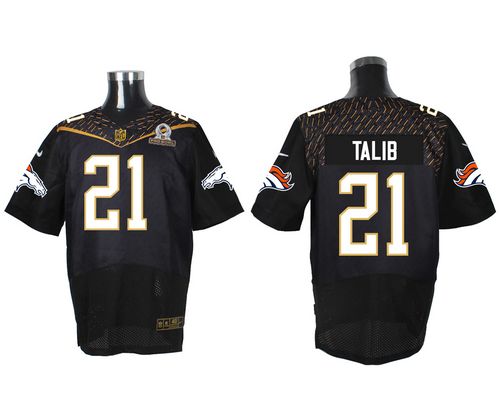 Nike Broncos #21 Aqib Talib Black 2016 Pro Bowl Men's Stitched NFL Elite Jersey - Click Image to Close